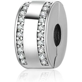 Original Spacer Bead Clip Charms for Bracelets Sterling Silver Charms Clip Stopper Charms for Women Bracelets in Kuwait