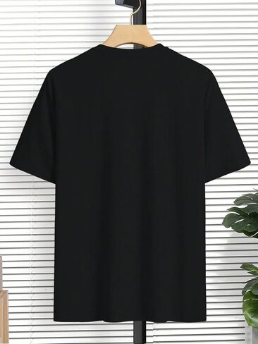 Verdusa Men's Cotton Letter Graphic Slogan Drop Shoulder Short Sleeve Round Neck Tee in Saudi Arabia