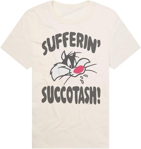 Popfunk Official Looney Tunes Catch Phrases Adult Unisex Classic Ring-Spun T-Shirt Collection in Saudi Arabia