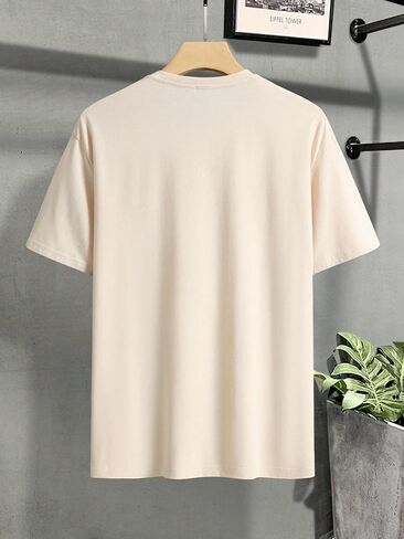 Verdusa Men's Cotton Letter Graphic Slogan Drop Shoulder Short Sleeve Round Neck Tee in Saudi Arabia