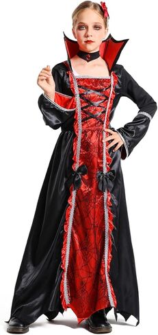 IBQ مجموعة أزياء مصاص الدماء الملكية للفتيات أزياء الهالوين فستان حفلة ساحرة كوسبلاي كرنفال خدعة أو علاج in Kuwait