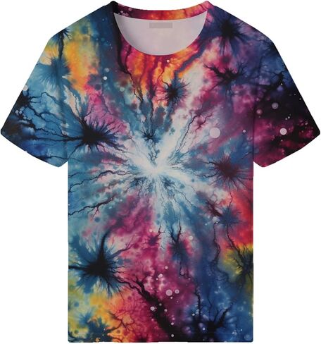 للجنسين التعادل صبغ تي شيرت الجدة الملونة تي شيرت للرجال النساء الصيف للجنسين المحملة in Kuwait