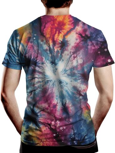 للجنسين التعادل صبغ تي شيرت الجدة الملونة تي شيرت للرجال النساء الصيف للجنسين المحملة in Kuwait