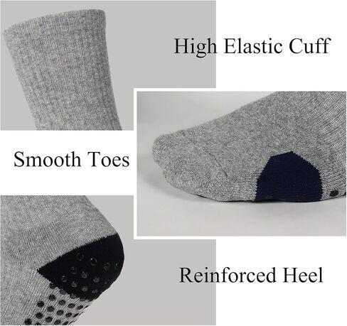 Twistover 6 Pairs Kids Grip Anti Slip Soccer Socks Hospital Socks Basketball Soccer Athletic Socks for Youth Boys Girls 7-11 in Saudi Arabia