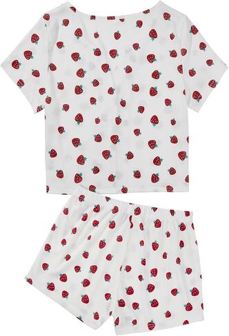 American Trends Pajama Set for Women Cute Pajamas Button Down Short Sleeve Pj Set Sleepwear loungewear set in Saudi Arabia