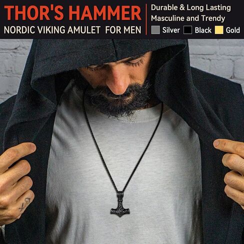 FaithHeart Thor's Hammer Necklace and Leather Chain Bundle in Saudi Arabia