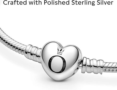 سلسلة ثعبان بمشبك قلب فضي للنساء 7.8 بوصة in Kuwait