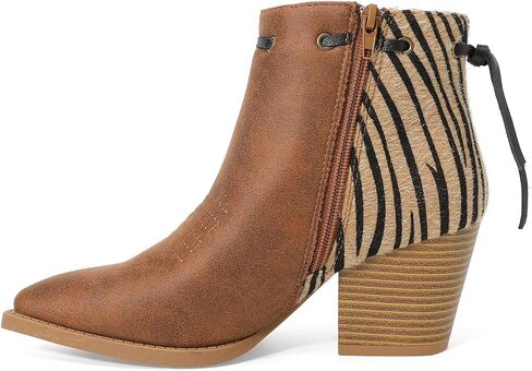 YETIER Women's Ankle Cowboy Boots Pull On The Western Cowgirl Boots in Saudi Arabia