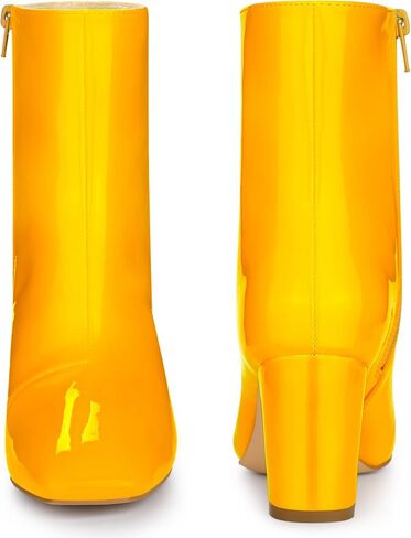 Allegra K Women's Gogo Boots Square Toe Side Zip Chunky Heels Ankle Boots in Saudi Arabia