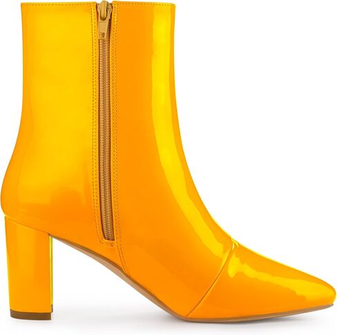 Allegra K Women's Gogo Boots Square Toe Side Zip Chunky Heels Ankle Boots in Saudi Arabia