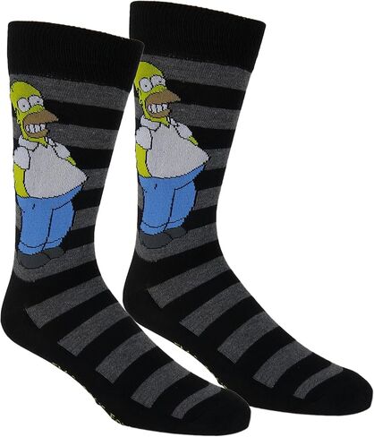 جوارب The Simpsons Homer Simpson كاجوال للطاقم مكونة من زوجين من الجوارب باللون الرمادي المنقط in Kuwait