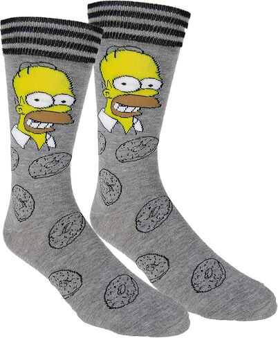 جوارب The Simpsons Homer Simpson كاجوال للطاقم مكونة من زوجين من الجوارب باللون الرمادي المنقط in Kuwait