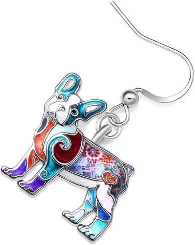 Enamel Alloy Cute French Bulldog Earrings Puppy Dangle Pets Jewelry for Women Girls Kids Charms Gifts in Saudi Arabia