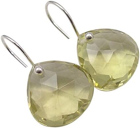 Boxing Day Sale SilverStarJewel 925 Sterling Silver Natural Lemon Quartz Earrings 1" New Jewelry in Saudi Arabia