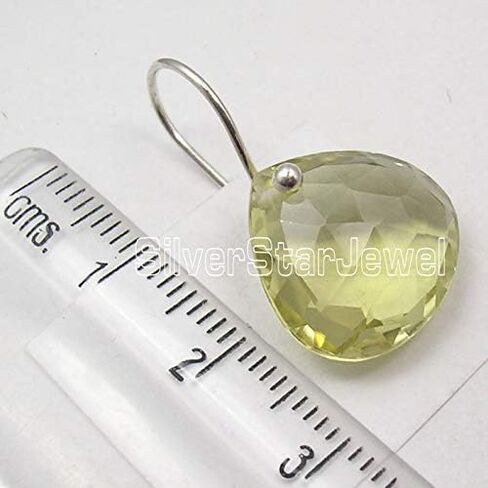 Boxing Day Sale SilverStarJewel 925 Sterling Silver Natural Lemon Quartz Earrings 1" New Jewelry in Saudi Arabia