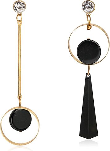 QUSIJIA أقراط متدلية هندسية غير متماثلة أقراط متدلية من حجر الراين البوهيمي غير متطابقة للنساء والفتيات in Kuwait