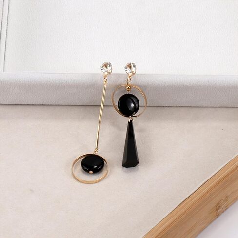 QUSIJIA أقراط متدلية هندسية غير متماثلة أقراط متدلية من حجر الراين البوهيمي غير متطابقة للنساء والفتيات in Kuwait