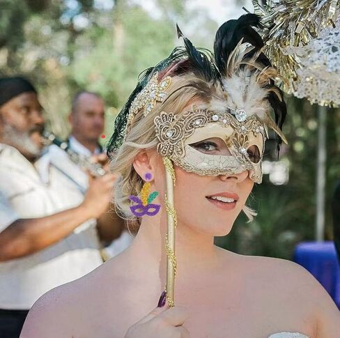 Wonlte 4 Pairs Mardi Gras Earrings for Women Girls Carnival Parade Mask Lobster Modelling Earrings Set Fleur De Lis Earrings Acrylic Mardi Gars Jewelry for Fat Tuesday Celebrations Party in Kuwait