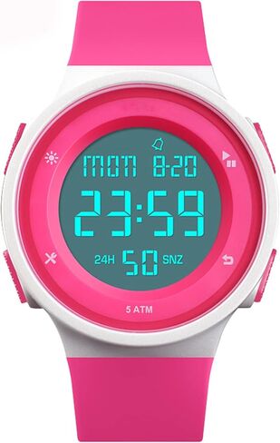 MASTOP Men's Women's Sports Waterproof LED Digital Multifunction Stopwatch Silicone Electronic Watch in Saudi Arabia