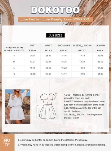 Dokotoo Summer Dresses for Women 2023 Swim Beach Cover Up V Neck Short Sleeve Mini Dress Beachwear in Saudi Arabia