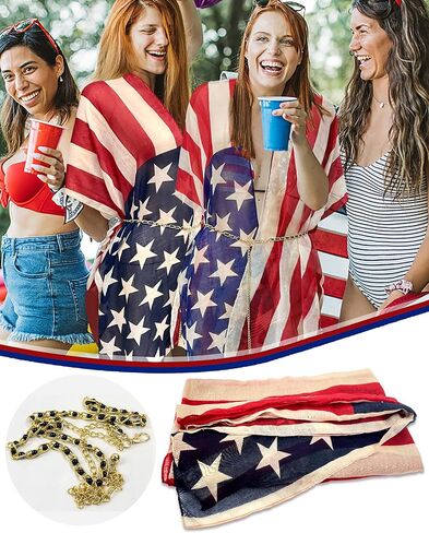 American Flag Print Cardigan, July 4th USA Star Stripe Patriotic Shawl Open Kimono Cardi Vest Cover up Scarf for Summer Beach Poncho Tunic in Kuwait