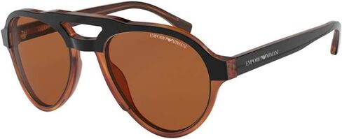 Emporio Armani EA4128F - 574273 Sunglasses TOP MATTE BLACK ON YELLOW w/BROWN 54mm in Saudi Arabia