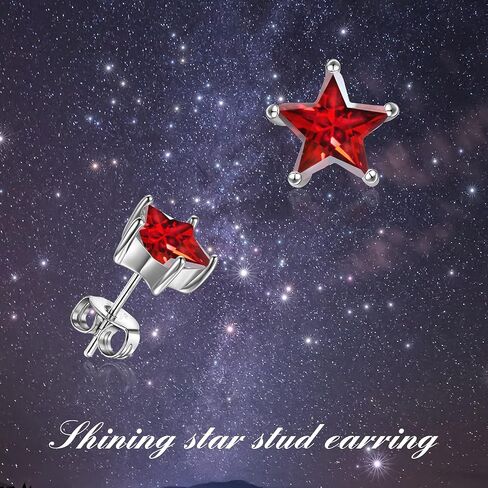 POPLYKE Sterling Silver Star Stud Earring For Women Star Birthstone Simple Jewelry Gifts for Women in Saudi Arabia