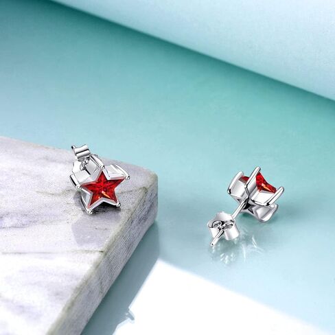 POPLYKE Sterling Silver Star Stud Earring For Women Star Birthstone Simple Jewelry Gifts for Women in Saudi Arabia