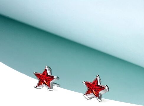 POPLYKE Sterling Silver Star Stud Earring For Women Star Birthstone Simple Jewelry Gifts for Women in Saudi Arabia