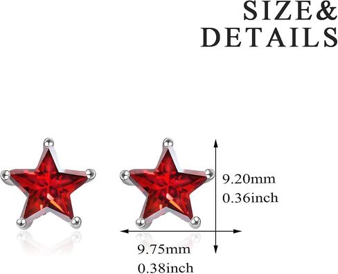 POPLYKE Sterling Silver Star Stud Earring For Women Star Birthstone Simple Jewelry Gifts for Women in Saudi Arabia