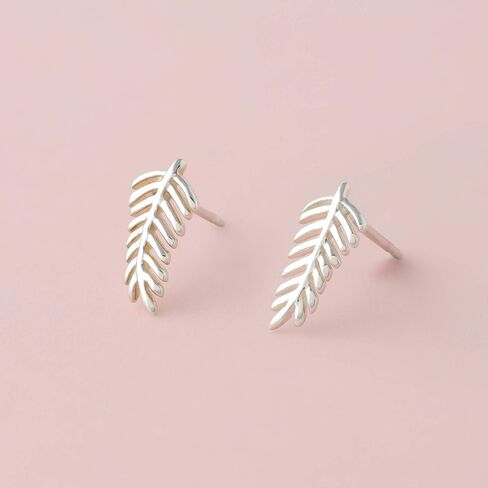 Boma Jewelry Sterling Silver Fern Frond Branch Nature Stud Earrings in Saudi Arabia