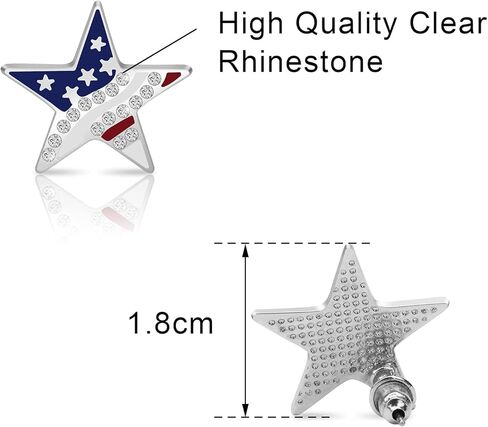 CrazyPiercing الولايات المتحدة الأمريكية العلم الوطني الوطني الأحمر الأبيض الأزرق نجوم المشارب أقراط مجوهرات in Kuwait