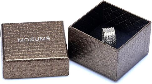 Mozume Sterling Silver 925 Princess Cubic Zirconia Simulated Diamond Eternity Statement Ring Cocktail Wide Band Best Gifts in Saudi Arabia