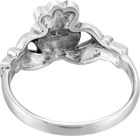خاتم AeraVida وعد الحب Claddagh من عرق اللؤلؤ الأبيض. خاتم من الفضة الإسترليني عيار 925 | خواتم زفاف رائعتين للنساء | خواتم فضية أنيقة ومريحة تناسب النساء | خاتم الوعد | خواتم فضة مقاسات 7-9 in Saudi Arabia