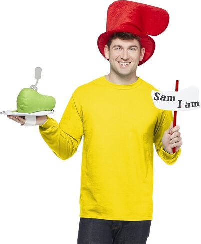Spirit Halloween Sam I Am Adult Accessory Kit | Officially Licensed | Easy Halloween Costume | Dr. Suess | Sam I Am Cosplay in Saudi Arabia