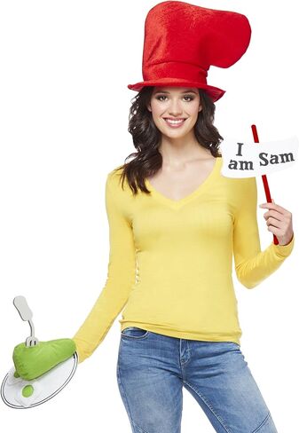 Spirit Halloween Sam I Am Adult Accessory Kit | Officially Licensed | Easy Halloween Costume | Dr. Suess | Sam I Am Cosplay in Saudi Arabia