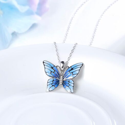 STROLLGIRL Dainty Butterfly Necklace for Women 925 Sterling Silver Graduate Butterfly Necklaces Cute Pendant Jewelry Gift for Girl Mother’s Day Anniversary Birthday Christmas in Saudi Arabia