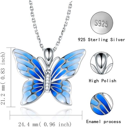 STROLLGIRL Dainty Butterfly Necklace for Women 925 Sterling Silver Graduate Butterfly Necklaces Cute Pendant Jewelry Gift for Girl Mother’s Day Anniversary Birthday Christmas in Saudi Arabia