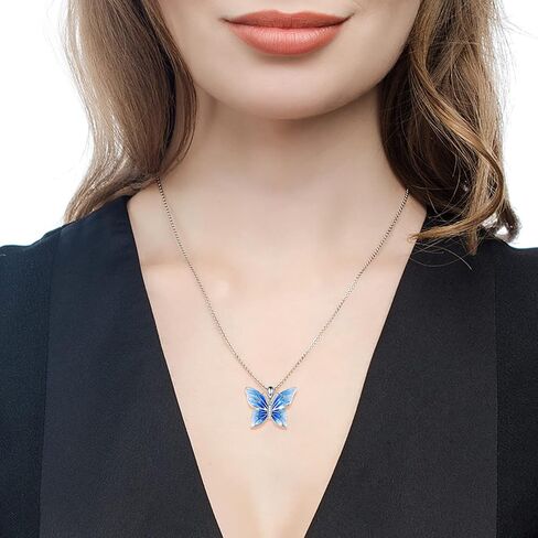 STROLLGIRL Dainty Butterfly Necklace for Women 925 Sterling Silver Graduate Butterfly Necklaces Cute Pendant Jewelry Gift for Girl Mother’s Day Anniversary Birthday Christmas in Saudi Arabia