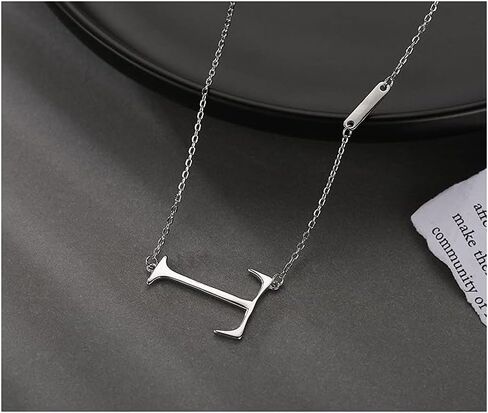 Fashion Big Sideways Capital Initial Letter T Pendant Necklace for Women Teen Girls letter Sterling Silver Yellow Gold/White Gold/Rose Gold Plated Monogram Necklace Womens Birthday Jewelry Gift in Saudi Arabia