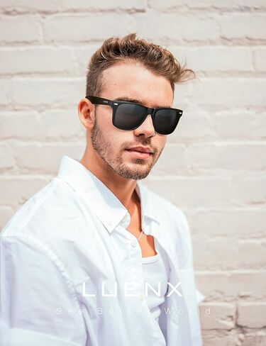 LUENX نظارة شمسية مستقطبة مربعة الشكل للرجال والنساء 80 كلاسيكية عصرية أنيقة من الأشعة فوق البنفسجية 400 حماية 54 ملم in Kuwait