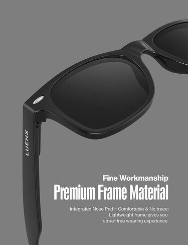 LUENX نظارة شمسية مستقطبة مربعة الشكل للرجال والنساء 80 كلاسيكية عصرية أنيقة من الأشعة فوق البنفسجية 400 حماية 54 ملم in Kuwait