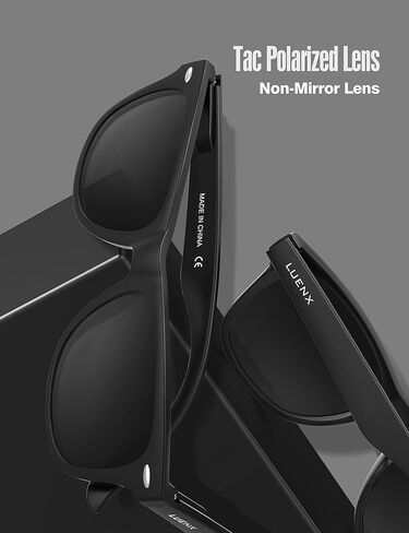 LUENX نظارة شمسية مستقطبة مربعة الشكل للرجال والنساء 80 كلاسيكية عصرية أنيقة من الأشعة فوق البنفسجية 400 حماية 54 ملم in Kuwait