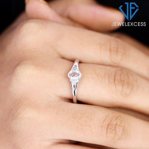 مجوهرات جوهرة JEWELEXCESS - خاتم من الفضة الاسترليني مع لمسة من الماس الأبيض - خواتم من الأحجار الكريمة مع شريط من الفضة الاسترليني لا يسبب الحساسية in Saudi Arabia