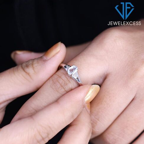 مجوهرات جوهرة JEWELEXCESS - خاتم من الفضة الاسترليني مع لمسة من الماس الأبيض - خواتم من الأحجار الكريمة مع شريط من الفضة الاسترليني لا يسبب الحساسية in Saudi Arabia