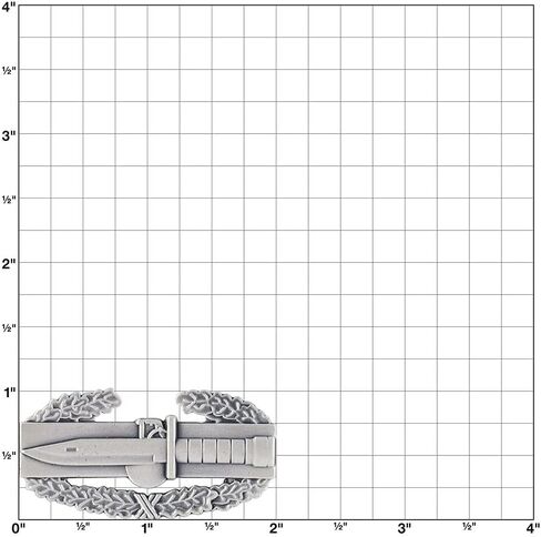 MEDALS OF AMERICA EST. 1976 Combat Action Badge Badge CAB Silver Oxide Finish Regulation Size in Saudi Arabia