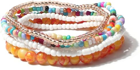 6/7/10Pcs Set Stackable Multi Layer Colorful Beads Seed Stretch Bracelet for Women Girl Jewelry Handmade Bohemian Summer String Charm Bracelets Holiday Wristbands in Saudi Arabia