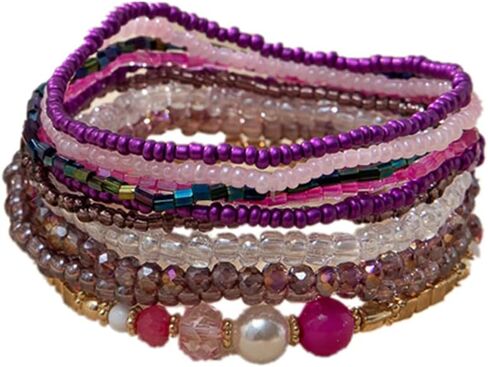 6/7/10Pcs Set Stackable Multi Layer Colorful Beads Seed Stretch Bracelet for Women Girl Jewelry Handmade Bohemian Summer String Charm Bracelets Holiday Wristbands in Saudi Arabia