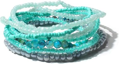6/7/10Pcs Set Stackable Multi Layer Colorful Beads Seed Stretch Bracelet for Women Girl Jewelry Handmade Bohemian Summer String Charm Bracelets Holiday Wristbands in Saudi Arabia