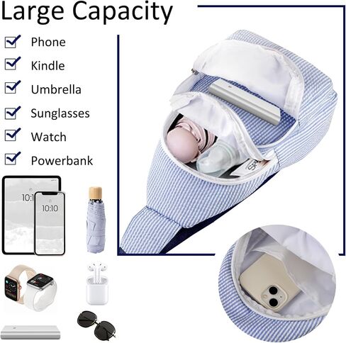 GFU Crossbody Sling Backpack, Lightweight Sling Bag for Women, Crossbody Shoulder Bag, Breathable Seersucker Sling Backpack in Saudi Arabia